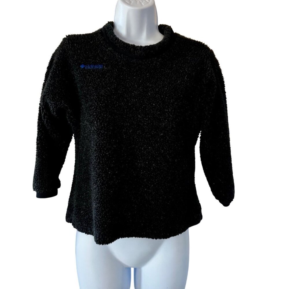 Columbia Black Sherpa Fleece Pullover Sweater Womens Medium